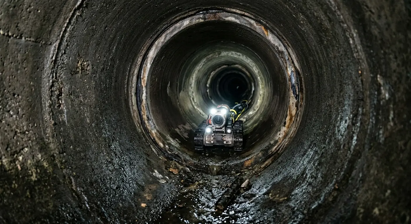 Robotic sewer camera inspecting pipe interior for Sewer Line Repair in Seffner